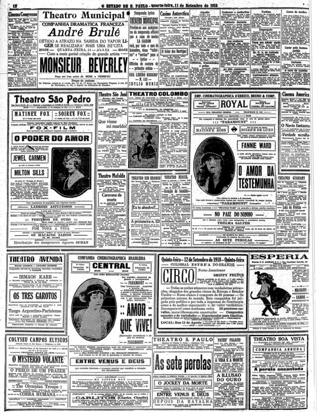 Acervo/Estadão O Estado de S.Paulo - 11/9/1918