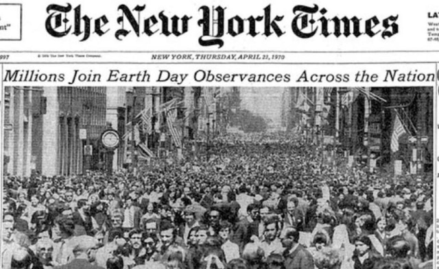 Reprodução/ NYT Reprodução da capa do The New York Times de 23/4/1970Veja mais aqui