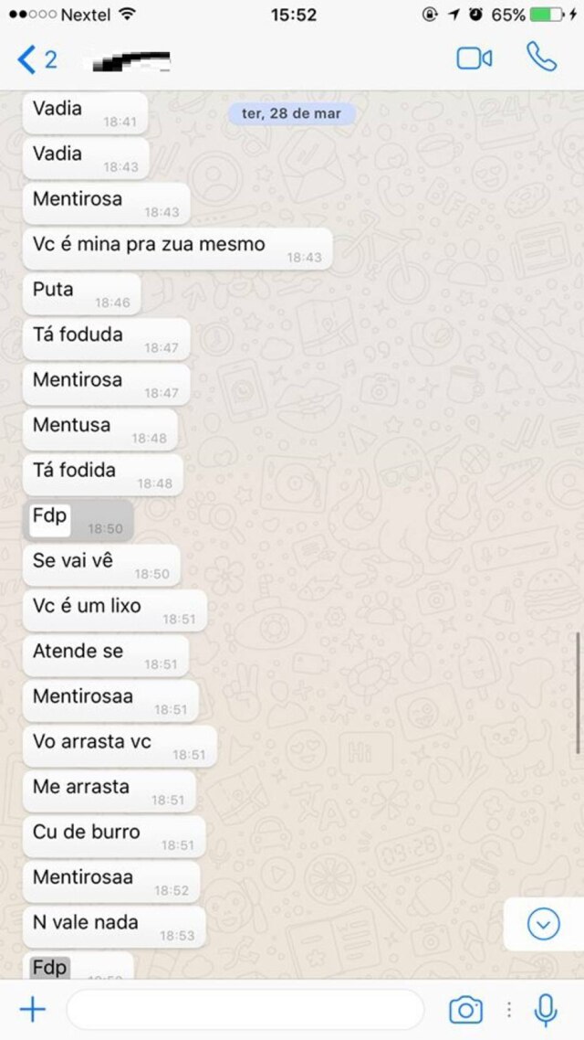 Acervo Pessoal/ Elaine Mastrodomenico Jovem publicou prints de conversas dos dois no Facebook