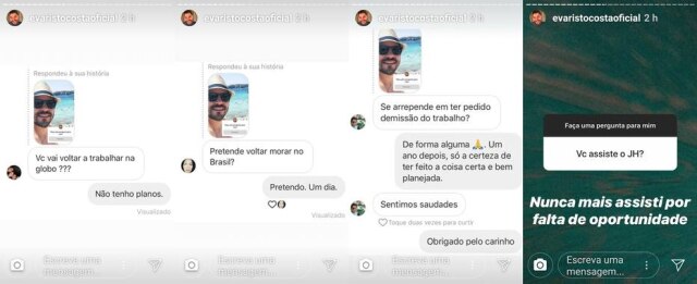 Instagram / @evaristocostaoficial Stories publicados por Evaristo Costa