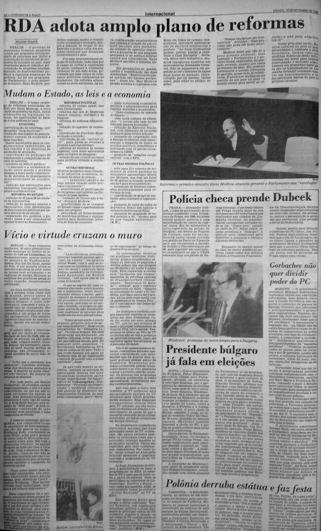 Acervo/Estadão O Estado de S.Paulo- 18/11/1989