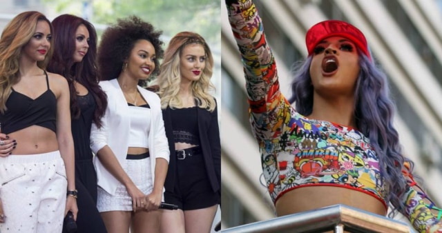 Brendan McDermid /REUTERS | Werther Santana/ESTADÃO As meninas do Little Mix cantaram música de Pabllo Vittar.