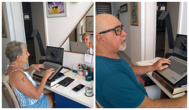 arquivo pessoal Inicialmente desanimados por não poderem viajar, Elisabetta e George decidiram escrever um livro na quarentena
