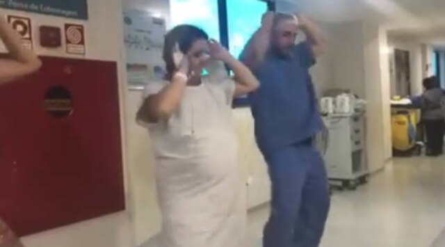 Facebook / @fernando.guedesdacunha.3 Grávida dançando 'Despacito' ao lado de médico