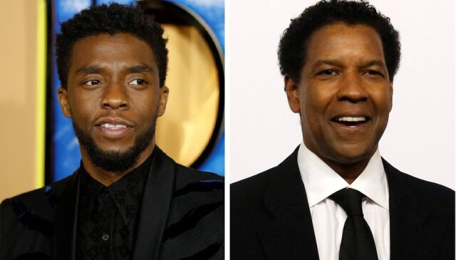 Peter Nicholls / Reuters | Mario Anzuoni / Reuters Atores Chadwick Boseman e Denzel Washington