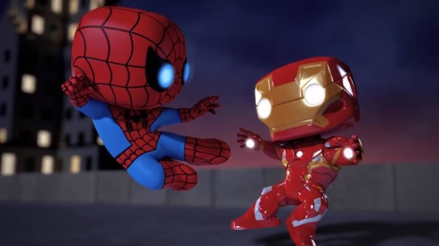 Reprodução/ Disney XD Brasil Animação com bonecos Funko Pop! da Marvel
