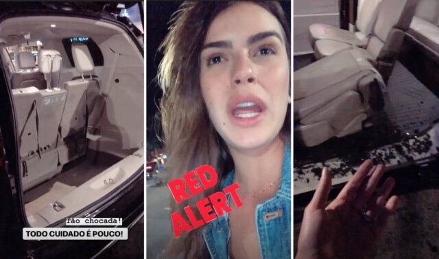 Instagram / @marisaad A blogueira Mari Saad mostra o carro alugado por sua família em Orlando após seus vidros terem sido quebrados.