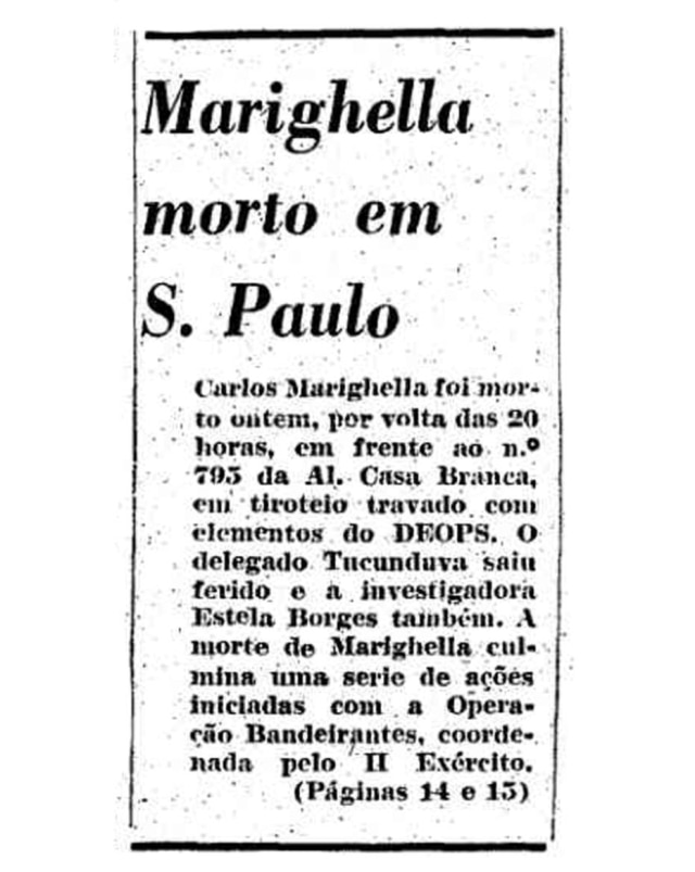Acervo/Estadão O Estado de S.Paulo - 05/11/1969. Clique aqui para ver a capa