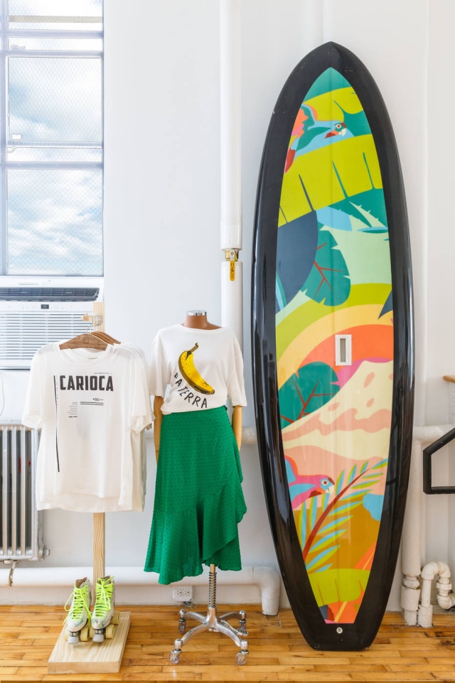 Alex Staniloff/Divulgação O interior do showroom da Farm no Soho, em Nova York, o QG da marca nos EUA
