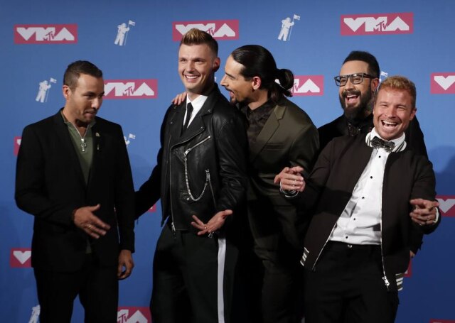 Carlo Allegri / Reuters Howie Dorough, Nick Carter, Brian Littrell, AJ McLean e Kevin Richardson, os Backstreet Boys, em agosto de 2018.