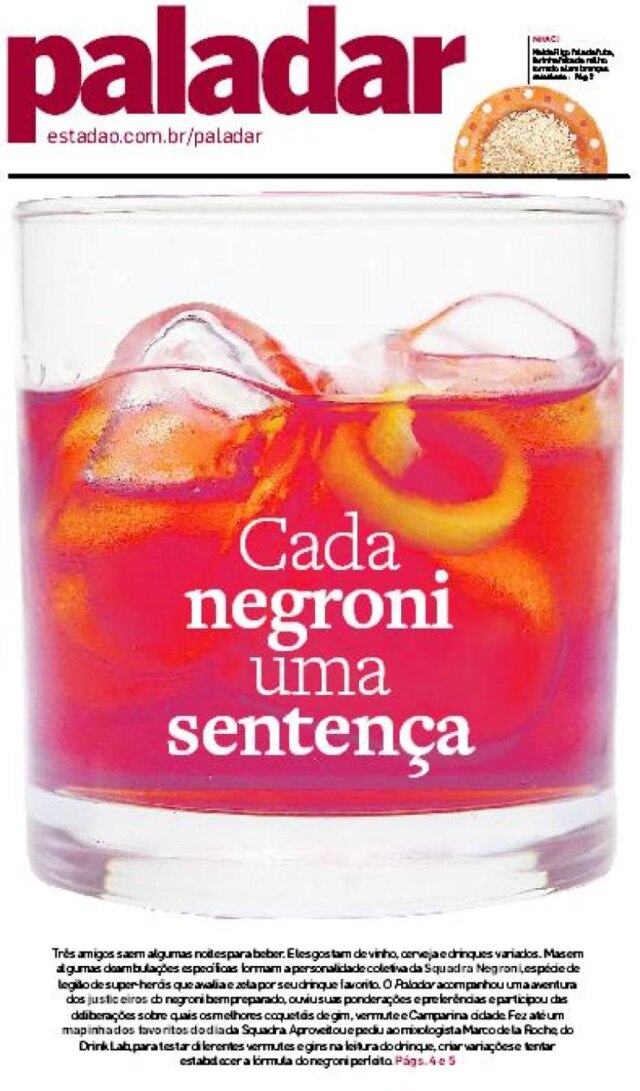 Estadão Cada negroni uma sentença (Paladar, edição 6|12|12)