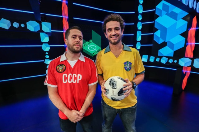 Marco Antonio Teixeira/Globo Felipe Andreoli e Maurício Meirelles irão apresentar o 'Zona Mista', novo programa do SporTV para a Copa do Mundo que vai juntar entretenimento com esporte