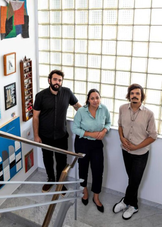 Fran Parente Os integrantes do F. Studio, a partir da esquerda: Fernando Fernandes, Flavia Araujo e Felipe Vargas.