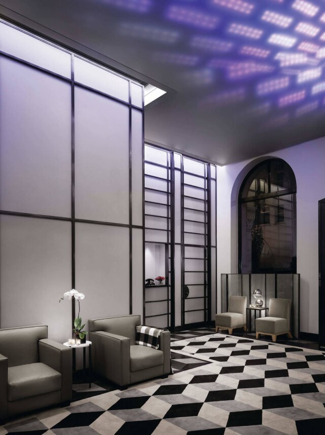 Morgans Group O hall do Morgans Hotel em Nova York, projeto Andrée Putman