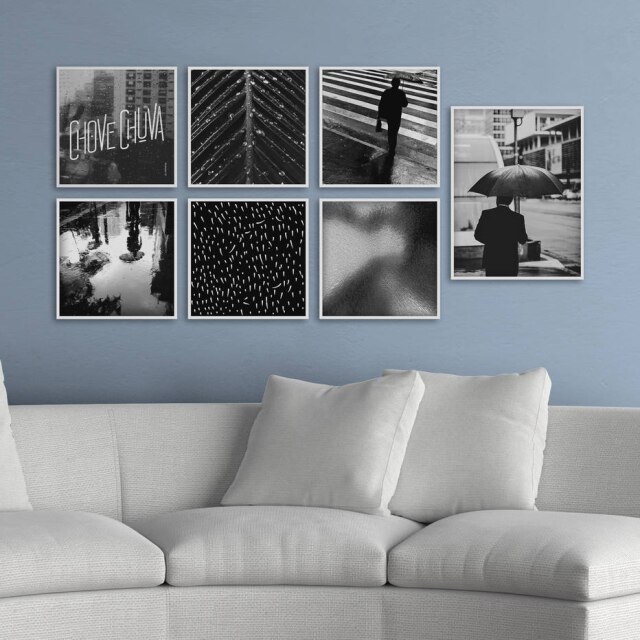 Urban Arts Composição assimétrica de fotos sobre parede