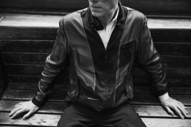 Damon Winter/The New York Times Trebay veste roupas assinadas pelo estilista Duckie Brown.