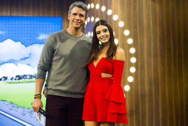 Globo/João Miguel Júnior Giovanna Lancelotti e Márcio Garcia durante o programa 'Tamanho Família'