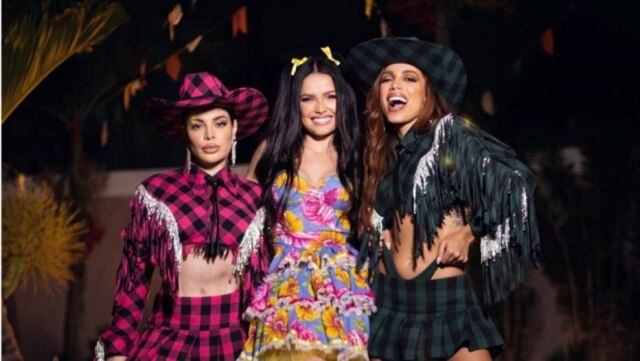 Instagram/@juliette Gkay, Juliette e Anitta durante a festa junina que a cantora realizou em sua casa na quarta-feira, 8 de junho.