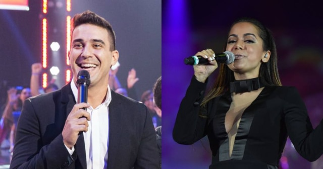 Tata Barreto e Alex Carvalho/ Globo O apresentador André Marques e a cantora Anitta participaram das gravações do especial 'Chacrinha - O Eterno Guerreiro'