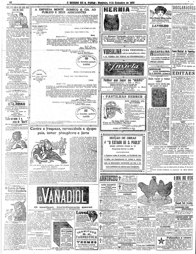 Acervo/ Estadão O Estado de S.Paulo - 08/9/1918