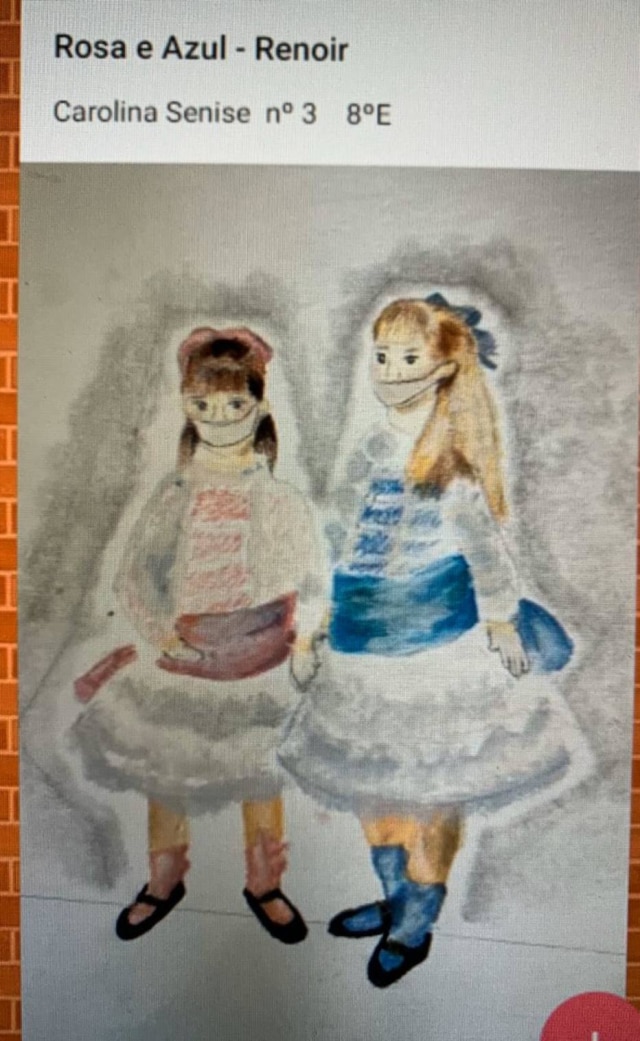 Divulgação/ Rede Marista de Colégios 'Rosa e Azul', de Renoir, revisitado por alunos da Rede Marista de Colégios
