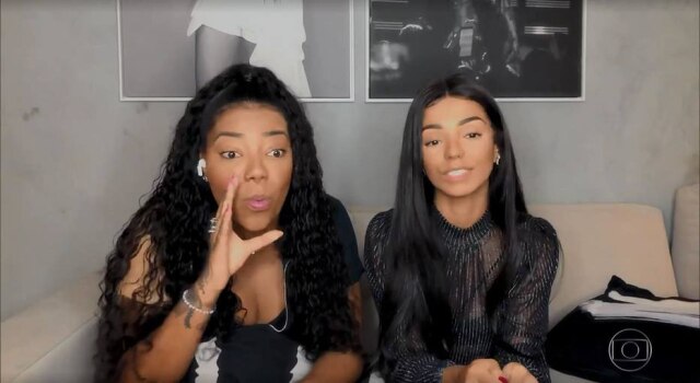 Reprodução TV Globo Ludmilla e Brunna Gonçalves participaram do programa 'Conversa com Bial' e falaram sobre o Dia dos Namorados