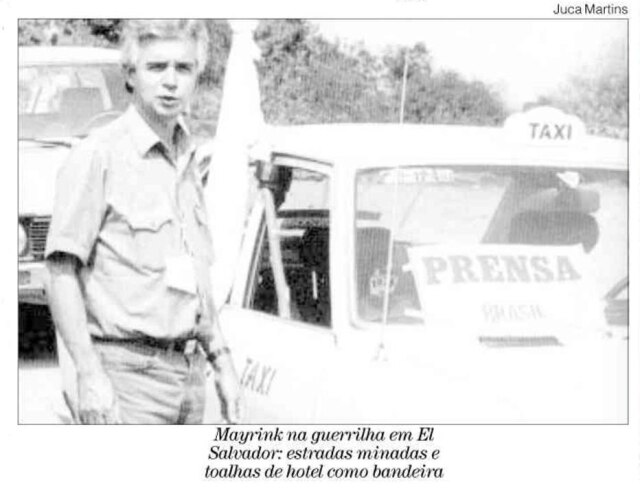 Acervo/Estadão Mayrink durante cobertura da guerra civil em El Salvador, na década de 1980.