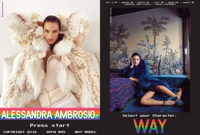 Imagem cedida pela Way Model Management O composite em estilo game vintage de Alessandra Ambrósio, que por anos foi 'angel' da Victoria's Secret
