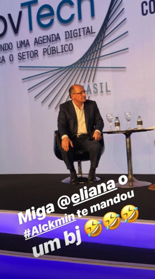 Instagram/@angelicaksy Angélica se divertiu com a gafe cometida por Geraldo Alckmin e mandou recado para Eliana