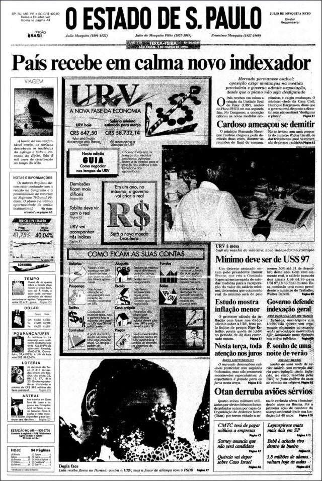 Acervo/Estadão O Estado de S.Paulo - 01/3/1994