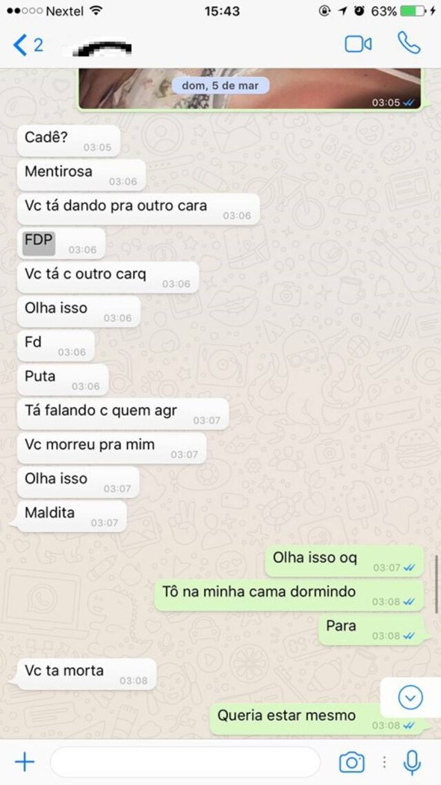 Acervo Pessoal/ Elaine Mastrodomenico Elaine diz que a principal causa das explosões do ex-namorado eram ciúmes