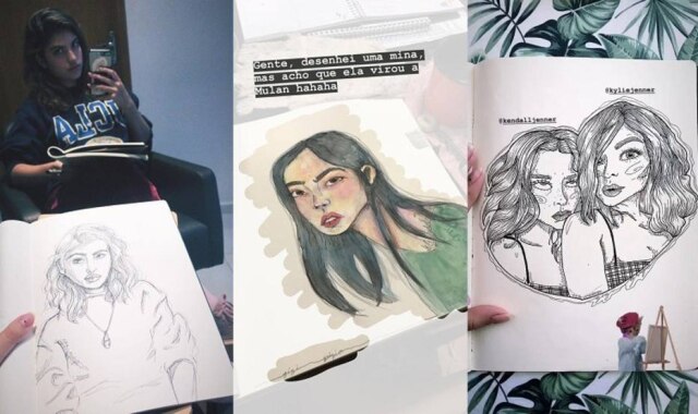 Instagram/Reprodução Giovanna costuma compartilhar os rabiscos com os fãs em seu perfil no Instagram
