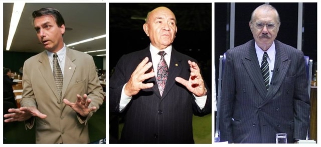 Dida Sampaio, Pablo Valadares/Estadão Jair Bolsonaro, Severino Cavalcanti e José Sarney