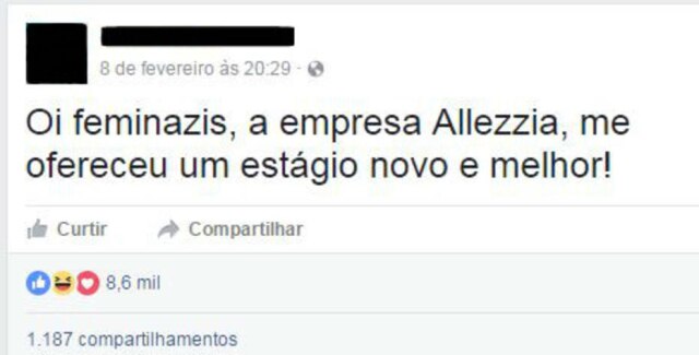 Reprodução/ Facebook O estudante de engenharia civil recebeu uma proposta de 'estágio de verão' de uma fabricante de móveis