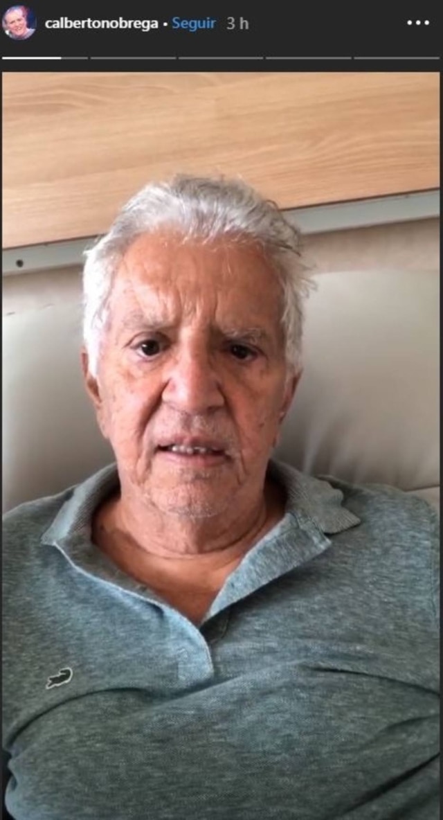 Instagram/@calbertonobrega O humorista Carlos Alberto de Nóbrega fez uma série de vídeos no Instagram para explicar seu estado de saúde.
