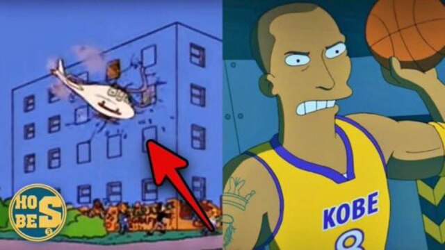 Twitter / @imperatore_off Uma montagem com duas cenas de episódios diferentes da série foi usada para apontar a previsão da morte de Kobe Bryant