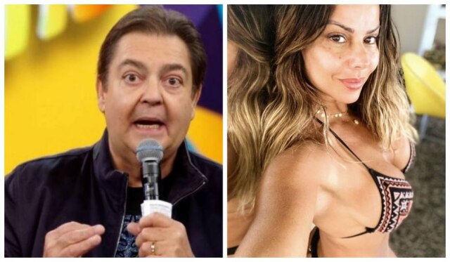 Reprodução/Globo/Instagram/@araujovivianne Fausto Silva reprisa concurso para 'a nova morena do Tchan', de 1997, disputado entre Viviane Araújo e Scheila Carvalho.
