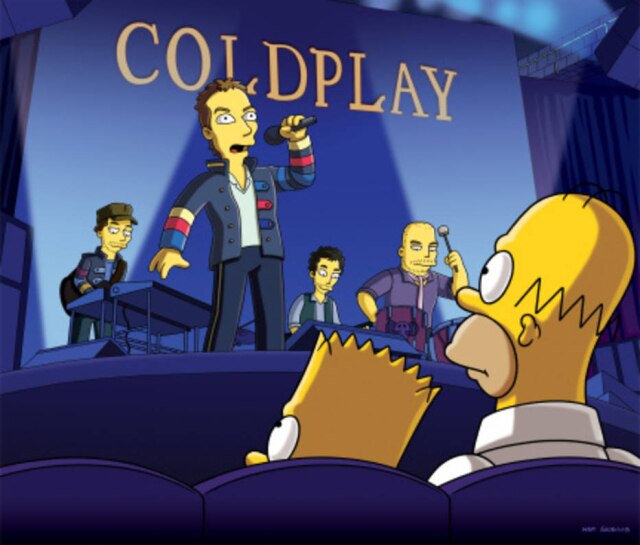 Fox Um dos momentos mais aguardados da série 'Os Simpsons' é a participação especial de artistas e pessoas conhecidas do público. A banda Coldplay foi uma delas.