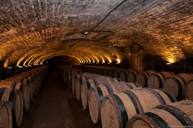 Divulgação Barris da vinícola dos Hospices de Beaune, na Borgonha