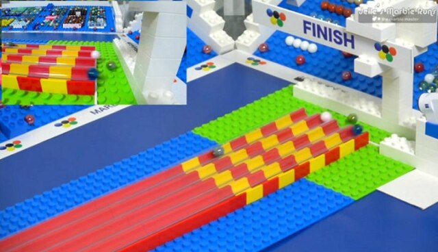 youtube.com/user/jelleknikkers As pistas das 'olimpíadas' de bolinhas de gude são totalmente construídas por Jelle Bakker.