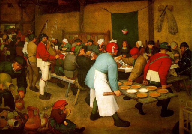 Reprodução Flamengo. Casamento Camponês de Pieter Bruegel, 1567.