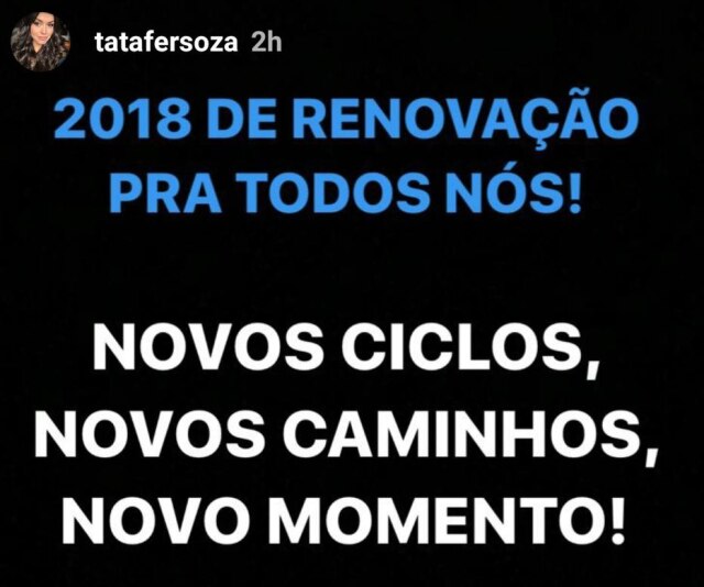 instagram/@tatafersoza/Reprodução Reprodução stories Instagram de Thais Fersoza.