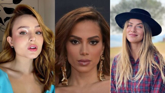Instagram / @larissamanoela, Bridget Bennett/AFP e Instagram / @gioewbank Larissa Manoela e Giovanna Ewbank estão entre as artistas que sofrem com endometriose, doença diagnosticada em Anitta.