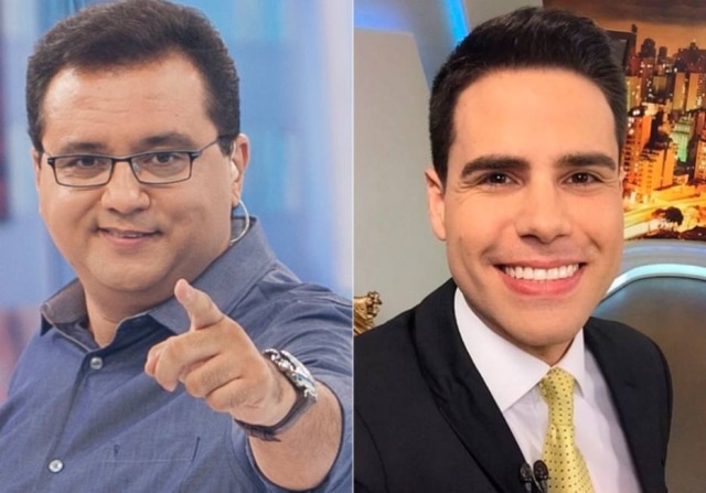 Divulgação|Reprodução Geraldo Luís foi posto na geladeira e Luiz Bacci assumiu o 'Domingo Show'