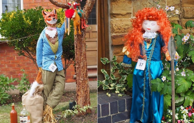 Twitter/@harpole_village Em Harpole, na Inglaterra, população esbanja criatividade na hora de criar personagens para o Festival de Espantalhos.