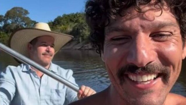 Instagram/@guitoshow Nas redes sociais, Guito compartilha momento no barco com Murilo Benício e brincam: 'Sobrou Tibério e Guito'.