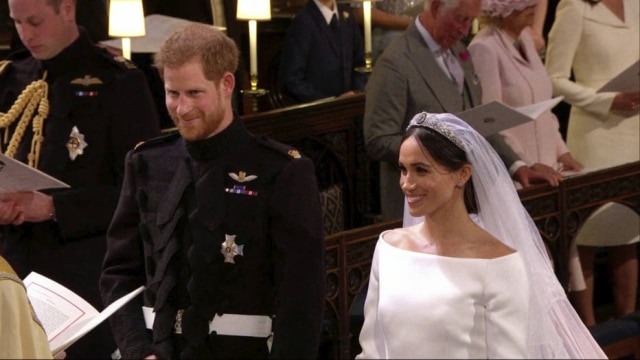 UK Pool/Sky News via AP Príncipe Harry se casa com Meghan Markle