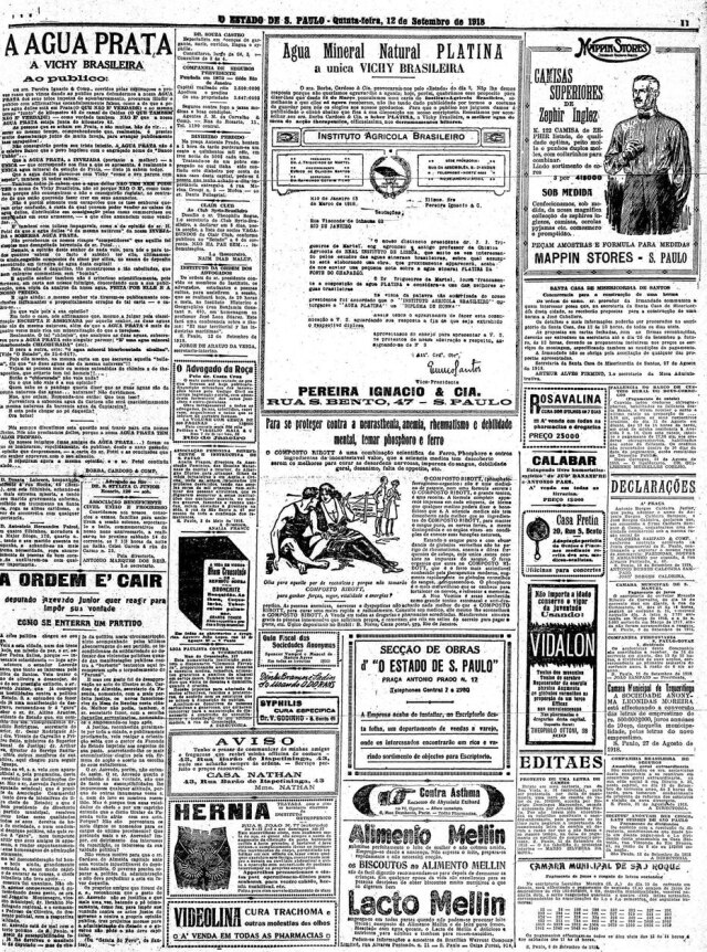 Acervo/Estadão O Estado de S.Paulo - 12/9/1918