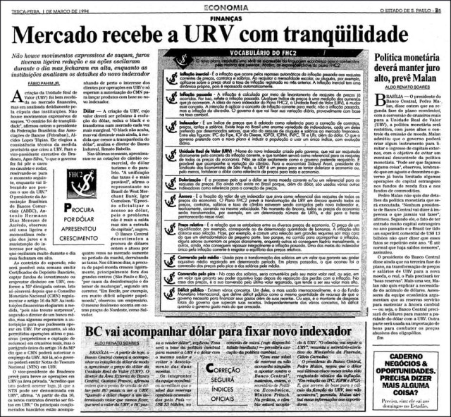 Acervo/Estadão O Estado de S.Paulo - 01/3/1994