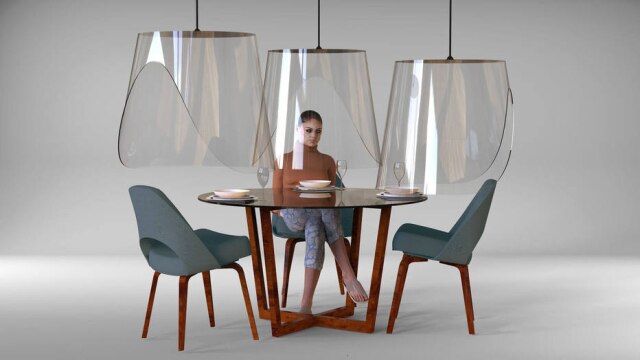 Christophe Gemigon Do designer francês Christophe Gernigon, cápsulas suspensas oferecem segurança à mesa